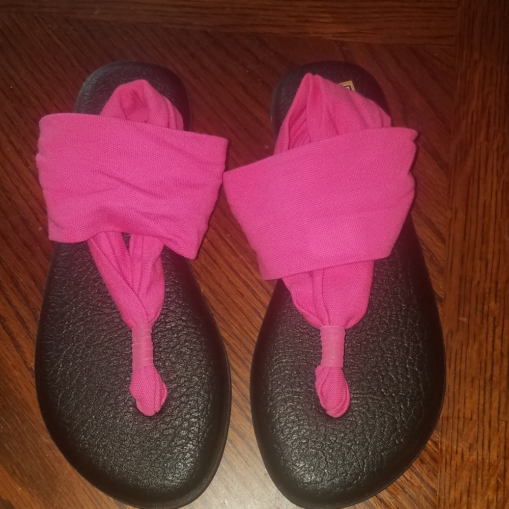 Sanuk Yoga Sling 2 Yoga Mat Flip Flop Hot Pink